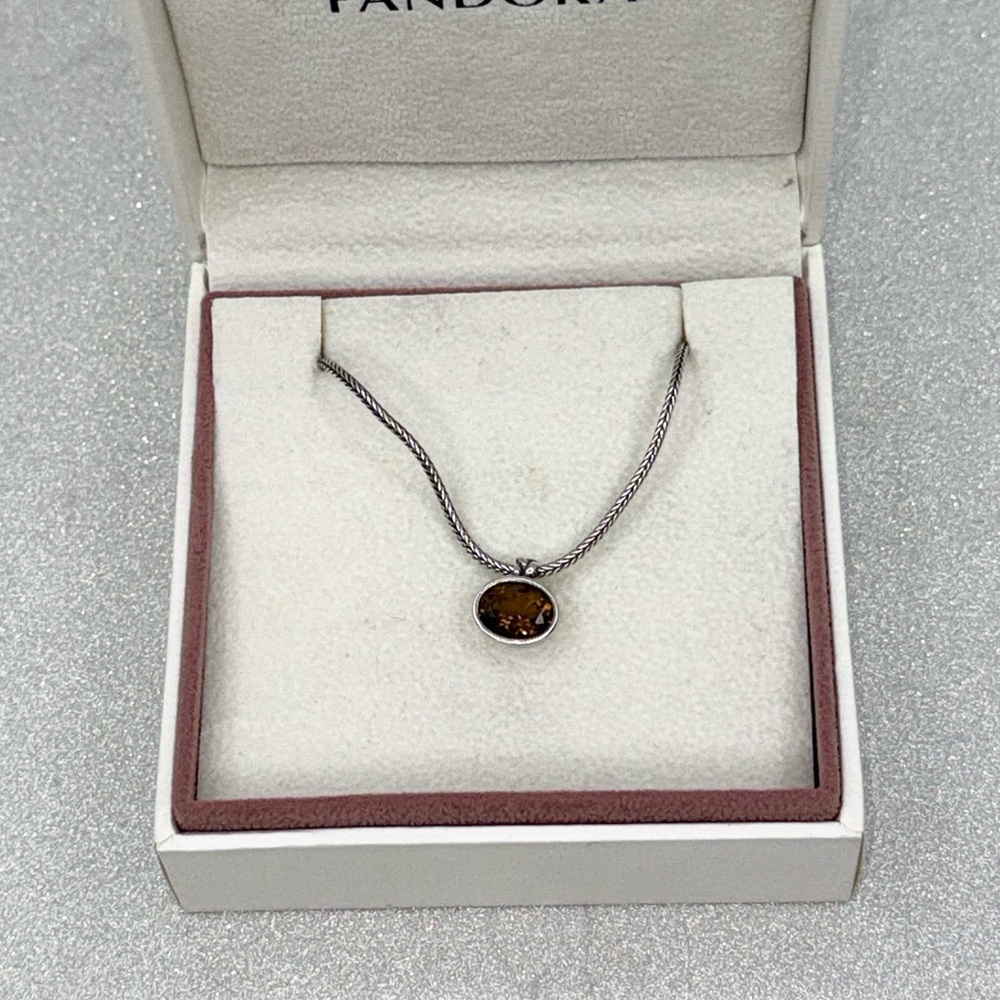 Pandora Retired/Rare Bear Quartz Necklace